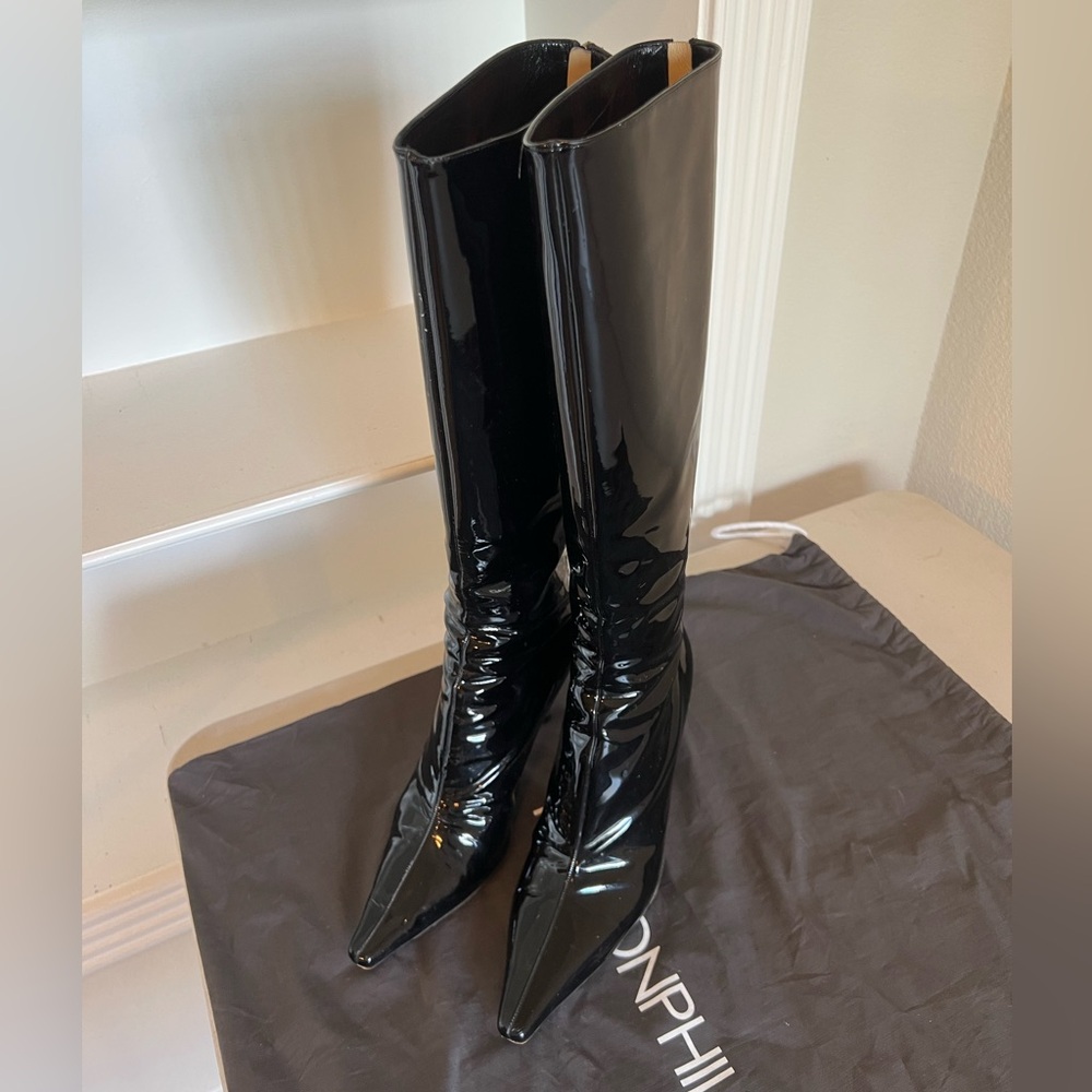 Jimmy Choo Black Patent Leather Boot 41 - 10 US Womens